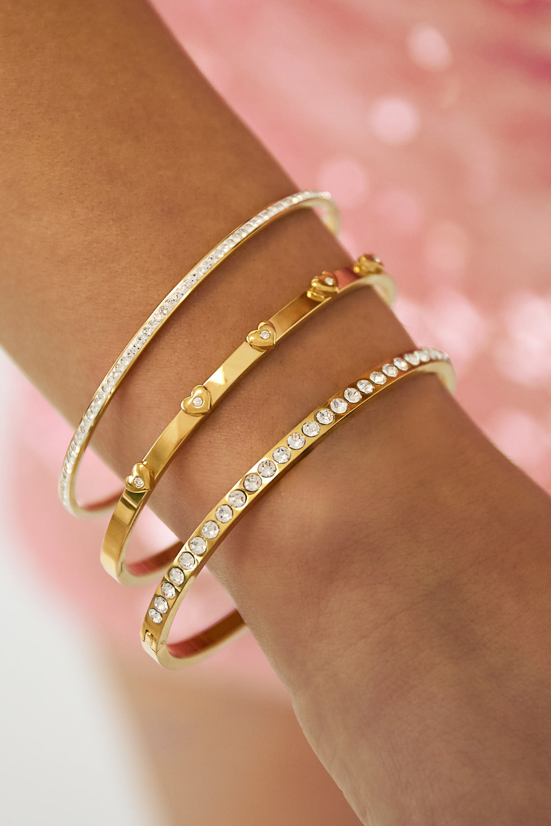 Bangle with heart details