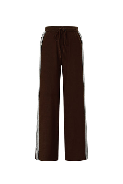 Knitted trousers with stripes
