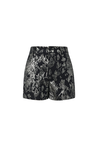 Woven Polyester Fiber Women's Shorts Elegant Floral Print