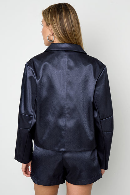 Woven Polyester Fiber Women's Jacket Casual Fall/Winter Solid Color