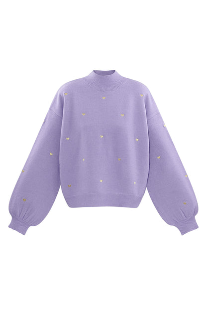Acrylic Knit Sweater Casual Heart Pattern Fall/Winter