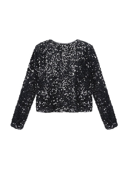 Polyester Long Sleeve Top Cropped Bow Detail