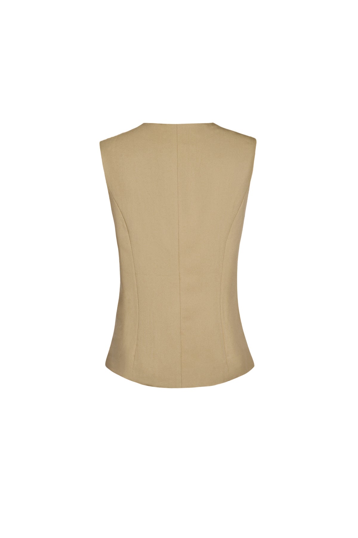 Polyester Women's Sleeveless Top Structured Button-Down Design