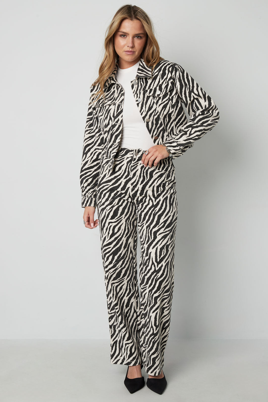 Cotton Denim Women's Jacket Street Elegant Specialty Animal Print