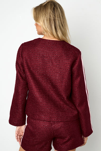 Woven Polyester Fiber Women's Jacket Elegant Plaid Fall/Winter