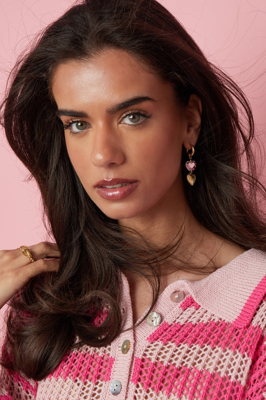 Heart-shaped pendant earrings