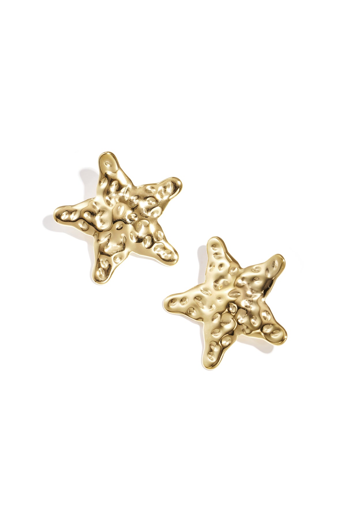 Dented star earrings