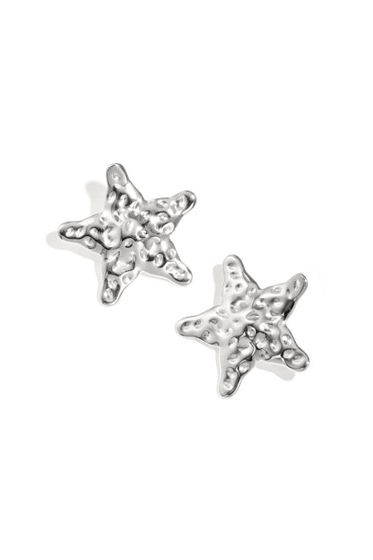 Dented star earrings