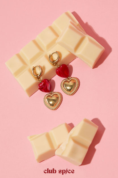 Heart-shaped pendant earrings