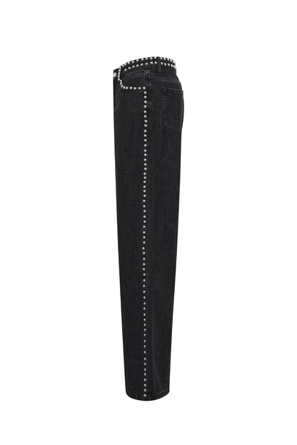 Woven Cotton Women's Straight Leg Pants Street Solid Color